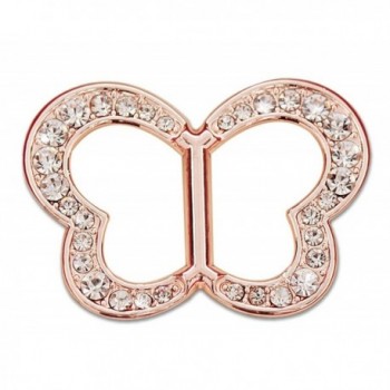 Merroyal Scarf Ring Modern Simple Swarovski Crystal Butterfly Design - Gold - CC12OBNWDYM