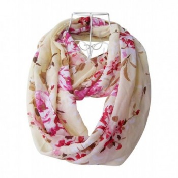 HONEYJOY Women Fashion infinity Flower Pattern Charming Print Shawl Scarf Wrap - Pink - C112NGGRNY6