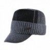 Winter Military Hats Bone Baseball Knitted Wool Caps Warm Gorros Scarf Set - Gray - CI1878I07LW