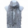 Terra Nomad Women's/Girls Long Sheer Floral Lace Scarf - Gray - CB110FUEXY1