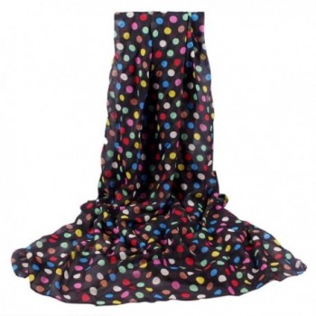 Tuscom Fashion Women Long Soft Wrap scarf Ladies Shawl Chiffon Scarf Scarves - Black - CK12NZMM9PM