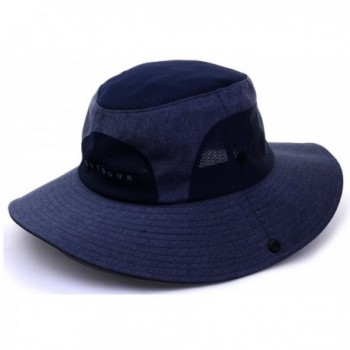 Supplex Mens Sun Hat Wide Brim Dress Large Head Foldable Shapeable Protective - Navy - CX184I40ZDA