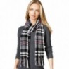 Charter Club Chenille Black/grey/red Plaid Soft Scarf - CL17Y4UQ94U