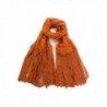 Women Lightweight Fashion Lace Scarf Solid Color Wrap Shawl Gzcvba Soft Evening Coverup - Dark Orange - CJ185D57H2Q
