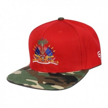 Go Rep Haiti Snapback Hat Cap - Red/Camo - CQ12GVRLV7D