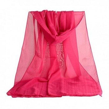 Colorido Women's Lady Fashion Chiffon Oblong Style Large Scarf Summer Beach Shawl - Hot Pink - C0187EYC3UD
