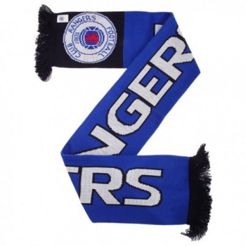 Rangers FC Official Nero Knitted Football Crest Supporters Scarf - Blue/Black/White - CN12307FCZT