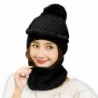 Vbiger 2-Pieces Winter Hat Scarf Mask Set- Warm Knit Beanie Hat and Scarf For Women - 3-pieces Black - CD186YNA6XD