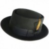 Wool Felt Porkpie Hat Bad Walter White Style Heisenberg Fedora - Black - C312MZE7H0C