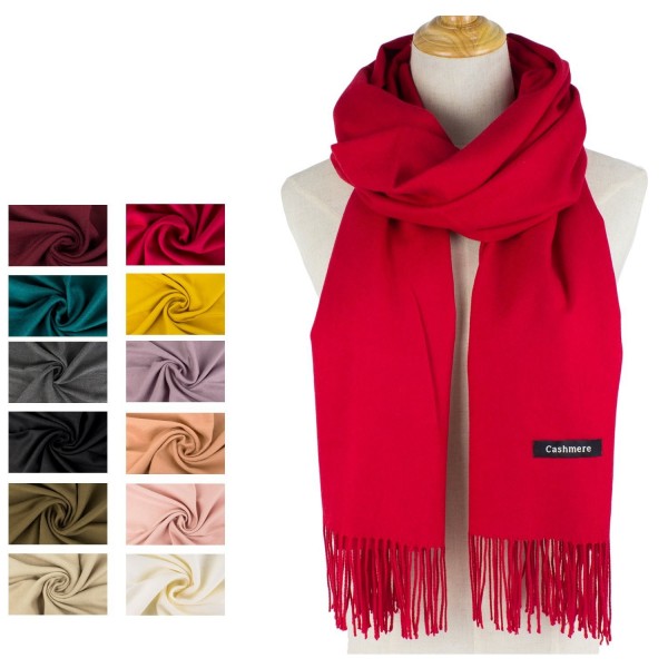 Choomon Women Cashmere Scarf Windproof With A Gift Box - Red - CU1858S8QDZ