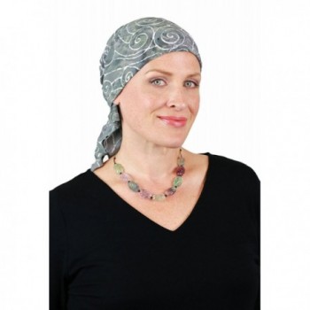 Chemo Scarves for Women Head Scarf Wrap Headscarf Cancer Headwear 27" Square - Gray Swirl - C11875LTDT0