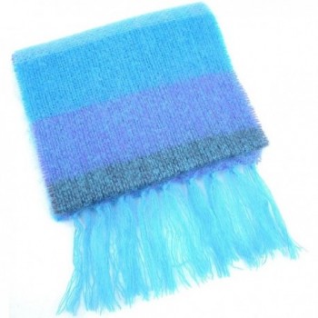 Luxury Mohair Scarf. 200cm x 25cm. Made in Ireland. Blue. - CY11092W3BF