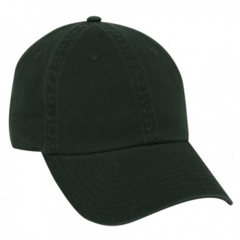 Otto Garment Washed Cotton Twill 6 Panel Low Profile Dad Hat - Dark Green - CG17YHUURGQ