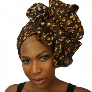 The Urban Turbanista Head Wrap -Extra Long African Wax Print Headwrap Scarf Tie - Brown Bounty - CN183L4938T