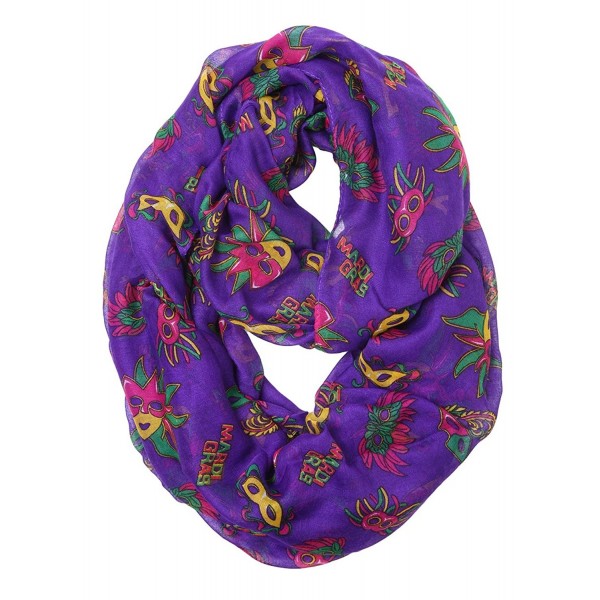 Funky Junque's New Orleans Party Mardi Gras Infinity (Forever Circle) Scarf - Purple - C712CU6TZ6X