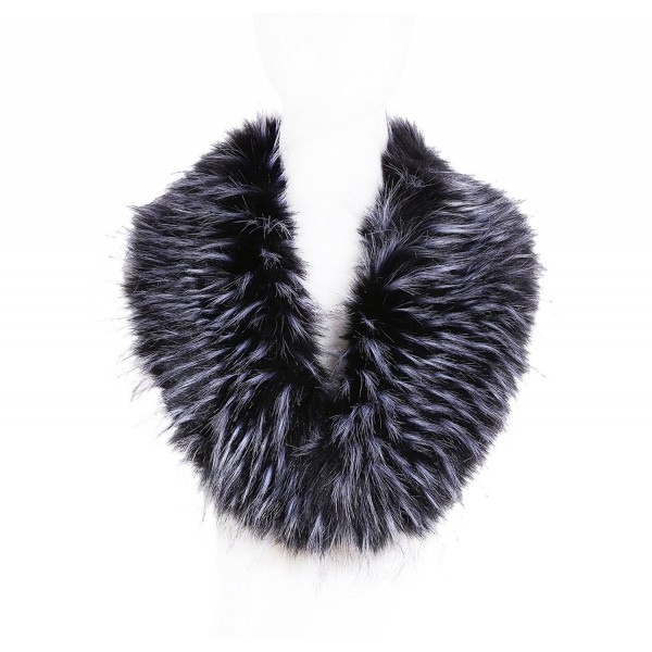 Soul Young Faux Fur Collar Women's Neck Warmer Scarf Wrap - Black&white - CO12LH33EUX