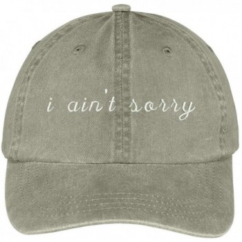 Trendy Apparel Shop I Ain't Sorry Embroidered Washed Cotton Adjustable Cap - Khaki - C412IFNPQLX