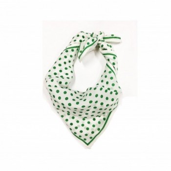 SilRiver Womens100 Neckerchief Headdress Accessories - green dot - CD185UA0Q2X