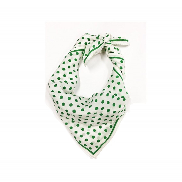 SilRiver Womens100 Neckerchief Headdress Accessories - green dot - CD185UA0Q2X