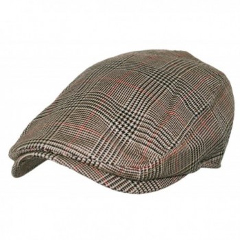 Plaid Pattern Ivy Driver Hunting Flat Newsboy Hat (Light Gold) - C011V8O4SF7