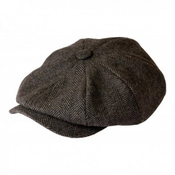 'Shelby' newsboy Grey Herringbone Cap - C611RZU1CA1