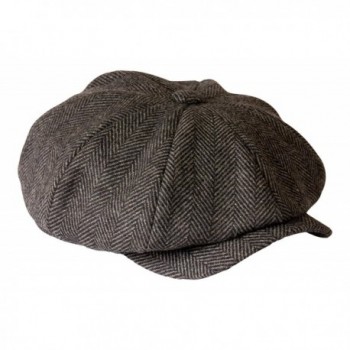 'Shelby' newsboy Grey Herringbone Cap - C611RZU1CA1