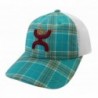 HOOey Turquoise Plaid Snap Back Adjustable Hat - 1547T-TQ - C6126HFZV93