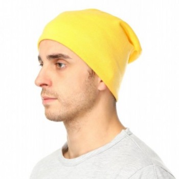 Edoneery Women Men Slouch Beanie Hat Cap Knit Skull Cap - Yellow - CM186XTG8SM