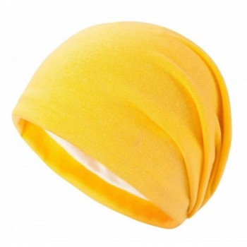 Edoneery Women Slouch Beanie Yellow in Men's Skullies & Beanies