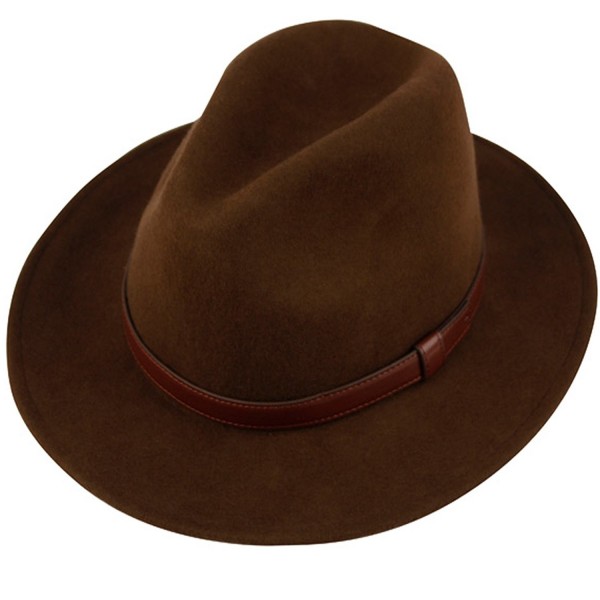 Epoch Men's Wool Felt Outback Hat - Brown - C8128UB55O3