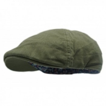 Wonderful Fashion Men's Cotton Vibrant Colored newsboy Cap - Olive - C1189HHAMQ8