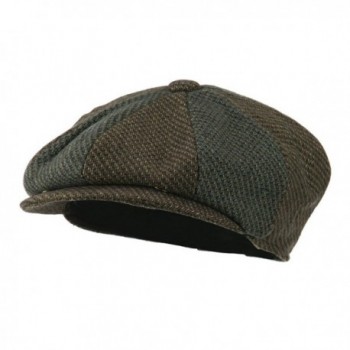 Men's Wool Blend 8 Panel Cap - Brown - CM11GZABPYZ