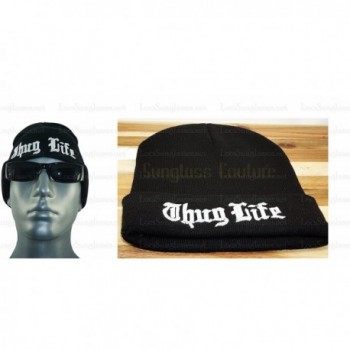 Beanies solid Color Hat Unisex Warm Soft Beanie Skull Knit "LOCS" ( THUG LIFE ) - CR12MSUEDWH