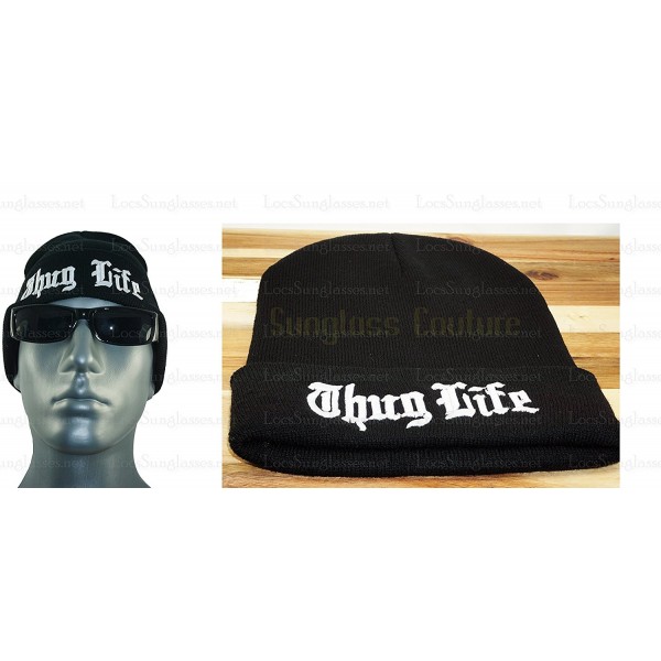 Beanies solid Color Hat Unisex Warm Soft Beanie Skull Knit "LOCS" ( THUG LIFE ) - CR12MSUEDWH