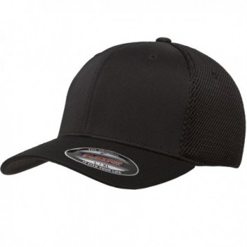 The Hat Pros Premium Flexfit Ultrafibre Mesh Fitted Cap - Black - C0189AAR23O