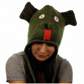 Milani Unisex Super Cute Animal Face Knit Winter Earflap Cap Hat - Dragon - CQ11PAEVEN9