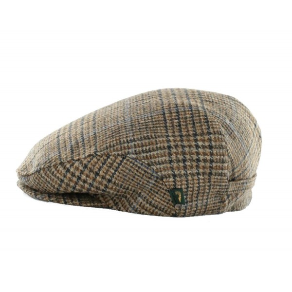 Mucros Irish Tweed Cap Brown Check 100% Wool Irish Made - C612I6L3QAV