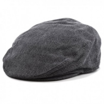 THE HAT DEPOT Washed Denim Cotton newsboy IVY Cap Style Hat - Black - CQ12O8XHI8X