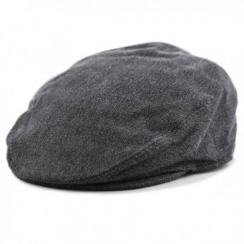 THE HAT DEPOT Washed Denim Cotton newsboy IVY Cap Style Hat - Black - CQ12O8XHI8X