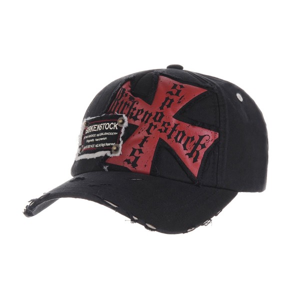 WITHMOONS Baseball Vintage Distressed Adjustable - Black - C312B4W0EU5