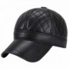 Panegy Mens Winter PU Fleece Hat Lined Fur Padded Baseball Cap with Fold Earflaps - Black - C9187876UXC