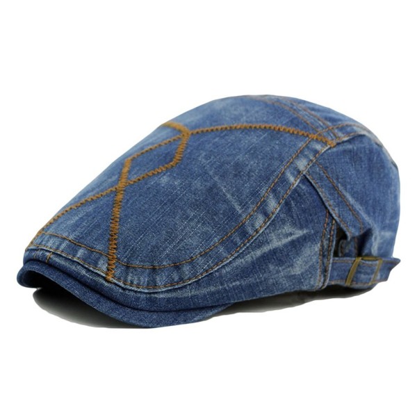 Denim Ivy Gatsby Cabbie Newsboy Cap Hat for Men - Blue - CS12FKT725N