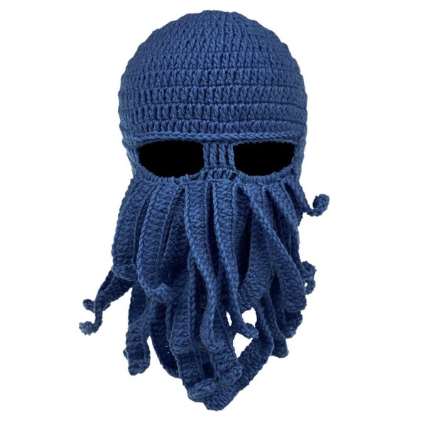 VBIGER Beard Hat Beanie Hat Knit Hat Winter Warm Octopus Hat Windproof Funny For Men & Women - Blue - CS124RJEBUB