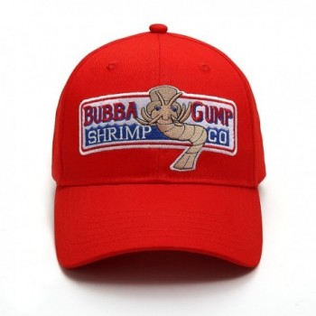 Adjustable Bubba Gump Baseball Cap Shrimp Co. Embroidered Hat (Red) - Bend Brimmed - CC184XWS5KE