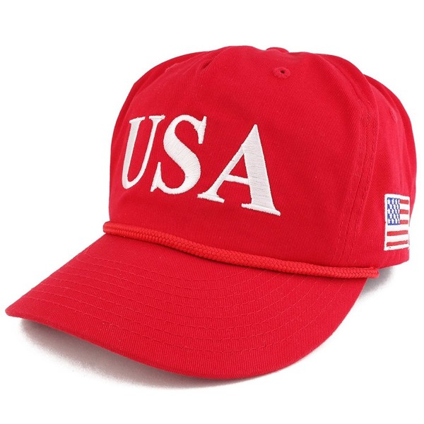 Donald Trump USA 45th President Embroidered Cap with Rope - Red - CN17YGRZO77