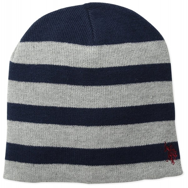 U.S. Polo Assn. Men's Striped Reversible Beanie - Grey - CS11KSHJJ0T