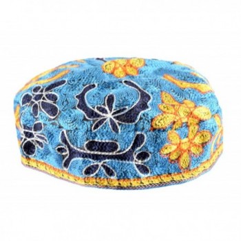 Peer Hastam Blue Bucharian Hand Embroidered Kippah Buchari Yarmulke by aJudaica - 60cm/23.6" - Light Blue - CL1849L4TZ4