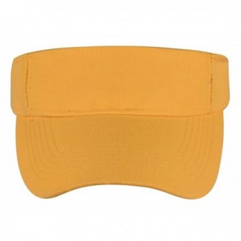 Visors Hat Unisex Solid Sports Tennis Sun Visor Adjustable Velcro Hats By PZLE - Yellow - C317YDKT8R8