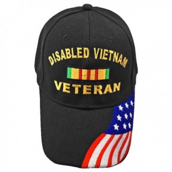 Disabled VIETNAM Veteran Baseball Cap Black Hat American Flag Army Marine Navy - CY17Z54IK55