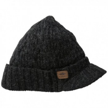 Coal Men's The Yukon Brim Chunky Knit Warm Beanie Hat - Black - C111J47LNYJ